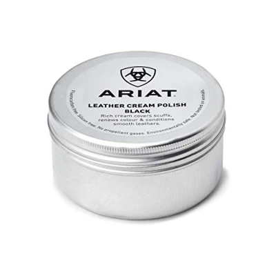 Image of ARIAT Leather Cream Polish 100ml Black Unisex Covers scuffs and renews colour. Contains: A blend of waxes fatty