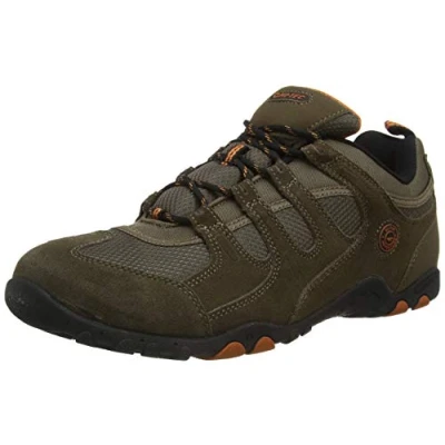 Image of Hi Tec Men&#039;s QUADRA II Walking Shoe, Taupe/Burnt Orange, 10 UK