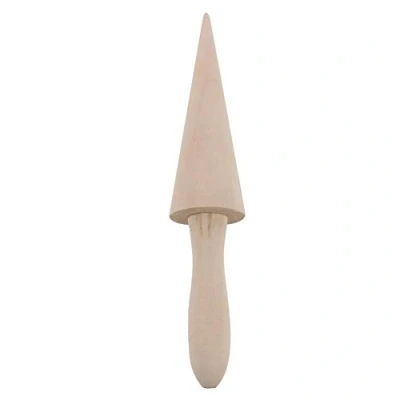 Image of Cream Horn Molds Wooden Krumkake Cone Mold Nontoxic for DIY Baking Egg Cake Waffles Kitchen Tool Large Size