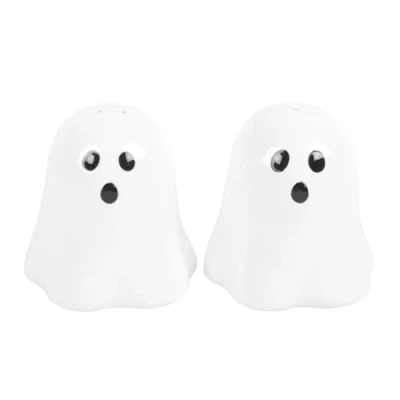 Image of Spooky Ghost Salt &amp; Pepper Shakers: Charming Halloween Table Decor Durable Construction Versatile Use Great for Lovers