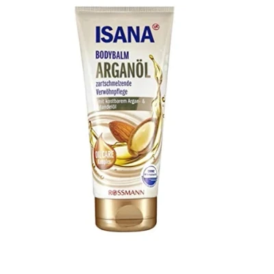 Image of ISANA Bodybalm argan oil soft melting pampering care with precious &amp; almond 200 mL