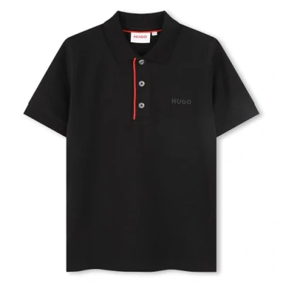 Image of HUGO Kids Logo Polo Shirt Juniors Black 8 Years