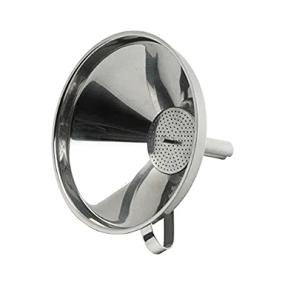 Image of Genware NEV 802 Funnel with Removable Strainer, Stainless Steel, 5&quot;