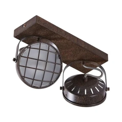 Image of Lindby Ceiling Light &#039;Tamin&#039; dimmable (Industrial Design) in Brown Made of Metal for e.g. Living Room &amp; Dining (2 Sources, G9) from floodlight, Spotlight