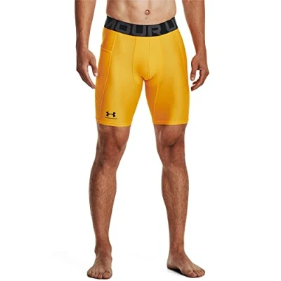 Image of Under Armour Men UA HG Shorts, Gym Shorts for Sport, Running (750) Steeltown Gold/Black, XXL