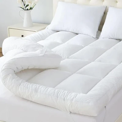 Image of SM Decor Bed Mattress Topper (4 Inch/10 cm) Extra Deep Hotel Quality, Soft Supportive Breathable Comfortable Quilted With Easy Fit Elasticated Straps (King)