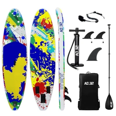 Image of 10&#039;6&quot; / 320m Inflatable Stand Up Paddle Board SUP Beginner&#039;s Surfboard Kit w/Adjustable Air Pump w/Pressure Guage Repair Premium Leash &amp; Carry Backpack