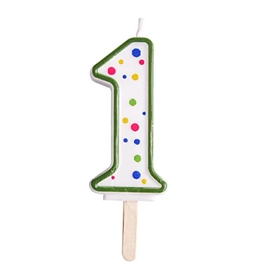 Image of PME Green Number 1 Candle, Large Size,6.3 cm