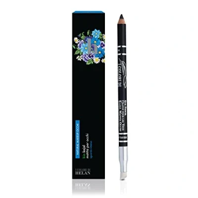 Image of Helan I Colori Bio Black Eyeliner Pencil with Smudger for Intense Make Up, Kajal Vitamin E Valid as Eye Liner &amp; Eyeshadow to Blend, Long Lasting Pencils, Made in Italy