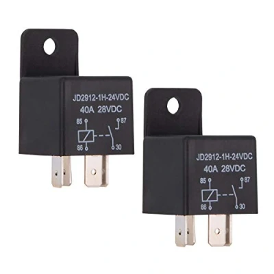 Image of Ehdis 2 Pcs Car Relay 24v 40amp 4 Pin Spst Model No.: JD2912 1H 24VDC 40A 28VDC, Auto Switches &amp; Starters