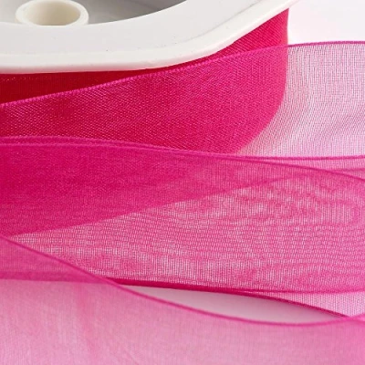Image of Italian Options Organza Chiffon Ribbon, 38mm x 20 Metre Roll, Azalea Pink
