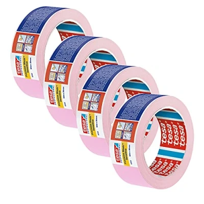 Image of tesa 4333 Sensitive Precision Masking Tape for Surfaces Indoors Very Low Thickness Light Pink 4 50 m x 38 mm Each