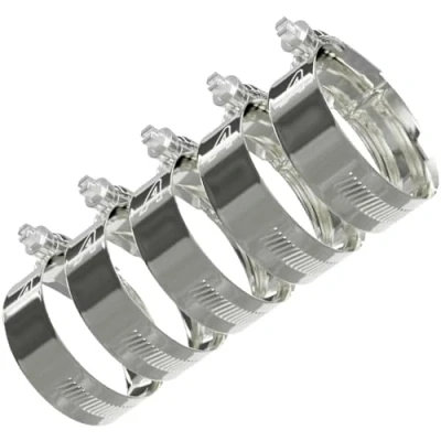 Image of 5 Pack 16mm &gt; 22mm Worm Drive Jubilee Type Hose Pipe Clips Zinc Plated