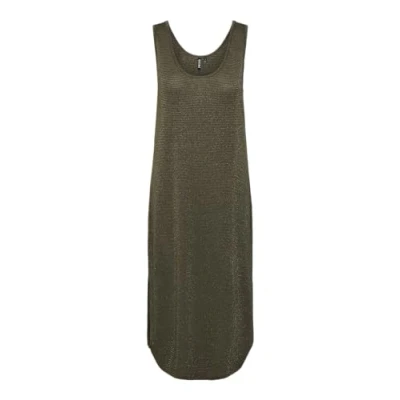 Image of PIECES Women&#039;s Pcbillo Tank Midi Dress Noos Bc, Grape Leaf/Detail:Gold Lurex, XS