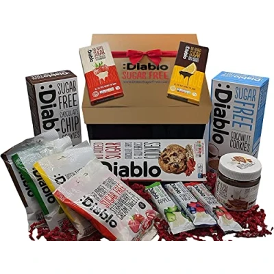 Image of Diablo Luxury Hamper Sugar Free, No Added Suitable for All Occasions Fathers Mothers Day Birthday and Christmas