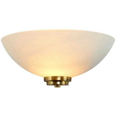 Image of Endon Welles 1 Light Indoor Wall Uplighter White, Antique Brass, E27