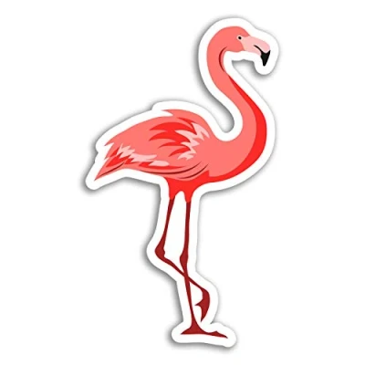 Image of 2 x 10cm Pink Flamingo Vinyl Stickers Bird Fun Sticker Laptop Luggage #18402 (10cm Tall)