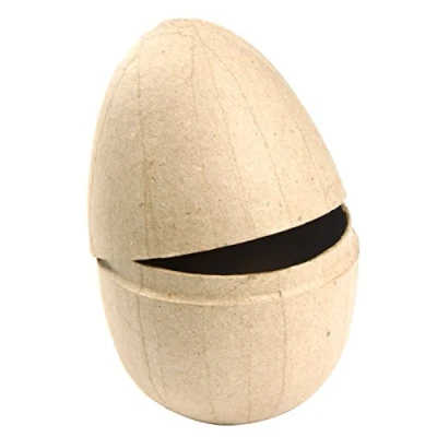 Image of Décopatch Ref BT018O Medium Egg Papier Maché Object to Decorate 9 x 13cm with Papers &amp; PaperPatch Glue, Glitter, Paints, Brown