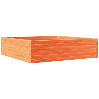 Image of vidaXL Garden Planter Wax Brown 90x90x23 cm Solid Wood Pine