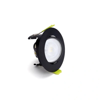 Image of Evofire Tiltable Fire Rated 70mm GU10 Downlight IP20 Black Integral LED
