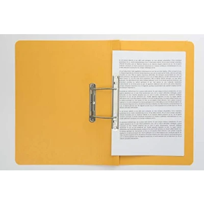 Image of Exacompta Ref 3006Z Europa Spiral File, 350 x 250mm, 300 Micron Hardwearing Mottled Pressboard, Holds 150 Sheets of A4 Paper, Spring Mechanism Yellow, Pack 25