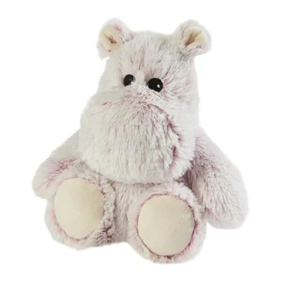Image of Warmies Marshmallow Hippo Plush, Fully Heatable Weighted Teddy with French Lavender Scent for Anxiety and Relaxation, Microwavable Cuddly Toy Junior Size