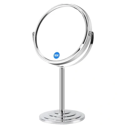 Image of KOOSREEL Magnifying Makeup Mirror with 10X / 1X Magnification, Double Sided Vanity Tabletop &amp; Travel 360 Rotation for Dressing Table, Desk, Bathroom, Bedroom 8 Inch