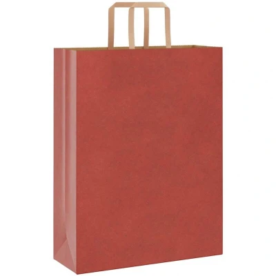 Image of vidaXL Paper Bags 250 pcs with Handles Red 32x12x42 cm
