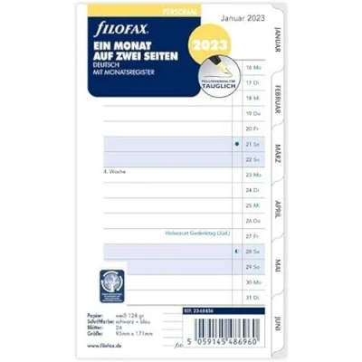 Image of Filofax Personal 1Mon./2S. tabbed (German)2023