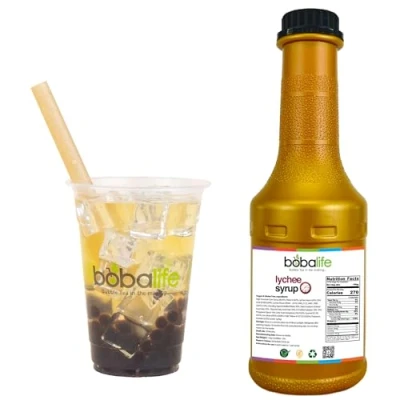 Image of Bobalife Lychee Bubble Tea Syrup (1.2kg) 25 30 Servings (Variable Serving Size) Premium &amp; Authentic Ingredients Vegan Gluten Free