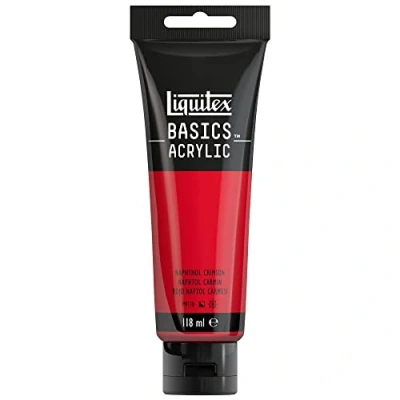 Image of Liquitex 8870043 Basics Acrylic Paint, Naphthol Crimson, 118 ml Tube