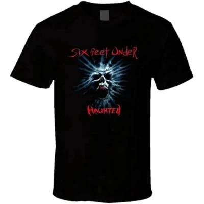 Image of LANGBIRUI Six Feet Under Haunted Heavy Metal Music T Shirt Black M
