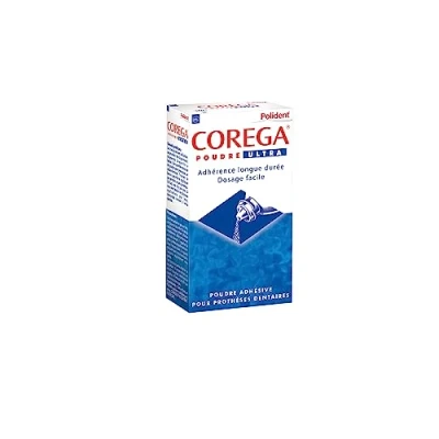 Image of Polident Corega Ultra Adhesive Powder, for Partial or Complete Dentures, Zinc Free All Day, 40 g