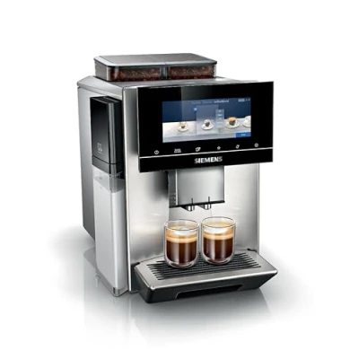 Image of SIEMENS, fully automatic coffee machine, EQ900 plus, dualBean System, baristaMode, eGrinder, beanIdent 6.8 iSelect Display, Home Connect App, stainless steel, TQ907GZ3