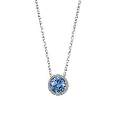Image of RADLEY London Curb Chain Necklace With Light Sapphire Stone Set Pendant RYJ2027