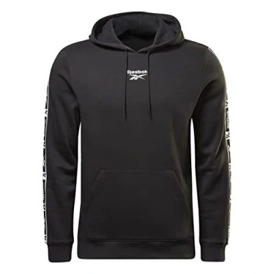Image of Reebok Men&#039;s Vector Tape Hooded Sweatshirt, black, XS