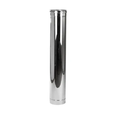 Image of Matt Stainless Steel Flue Liner/Chimney Stove Rigid Metal Pipe Fireplace Tube. (110mm, 1000mm / 1m)