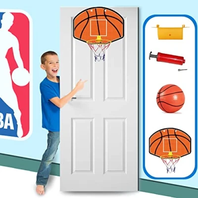 Image of koolbitz Kids Basketball Hoop Toy, Ball, Hanger Hook Hangable Over Door Office Desktop Bathroom Toilet Slam Dunk Gadget Summer Toys Outdoor Garden for Sports Activity