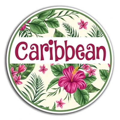 Image of 2 x 10cm Caribbean Vinyl Stickers Travel Holiday Sticker Laptop Luggage #32785 (10cm Wide)