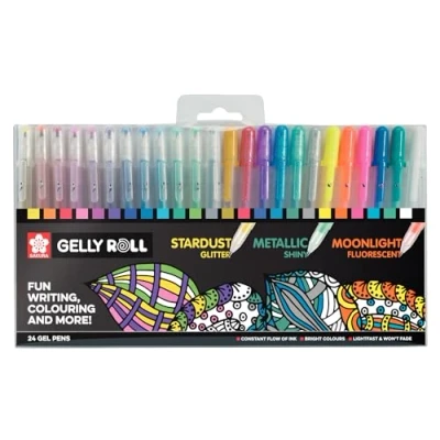 Image of SAKURA Gelly Roll Set of 24 Gel Pens, Stardust Metallic Moonlight