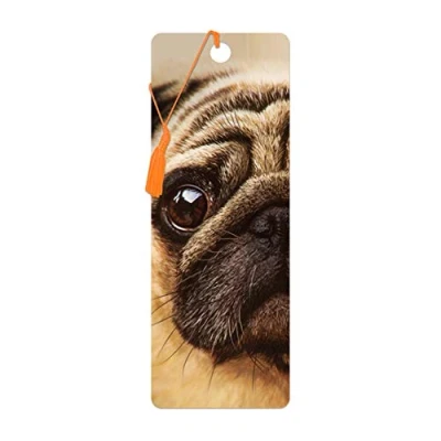 Image of 3D LiveLife Bookmark Pug from Deluxebase. A Dog with lenticular Artwork Licensed Renowned Artist David Penfound