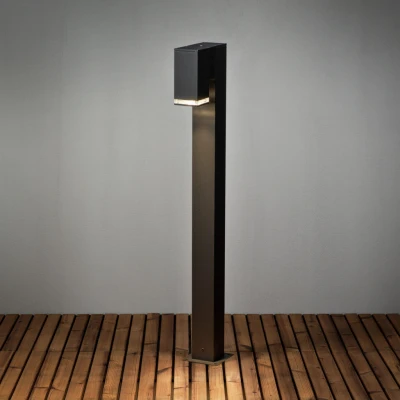 Image of Pollux Outdoor Modern Short Bollard Black GU10 1M, IP44