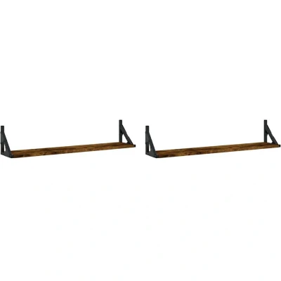 Image of vidaXL Wall Shelves 2 pcs Smoked Oak 80x15x15.5 cm Engineered wood
