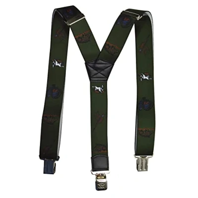 Image of Olata Men&#039;s Adjustable Heavy Duty Y Shape Hunting Braces/Suspenders with Embossed Clips 4cm. Game Animals