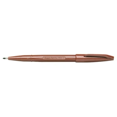 Image of Pentel Sign Pen 1.0mm Line Dye Based Ink Original Fiber Tipped Brown (Pack of 12)