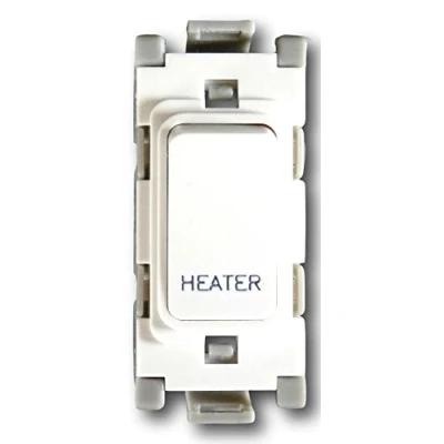 Image of Deta G3563 Grid Switch 20 Amp Double Pole Marked &#039;Heater&#039; (White)