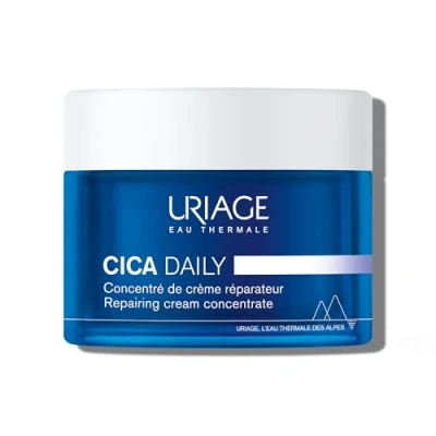 Image of Uriage Cica Daily Repairing Face Cream Concentrate 50ml With Centella Asiatica, Hyaluronic Acid &amp; Vitamin B5 Repairs hydrates in one application Fragrance free 96% natural origin