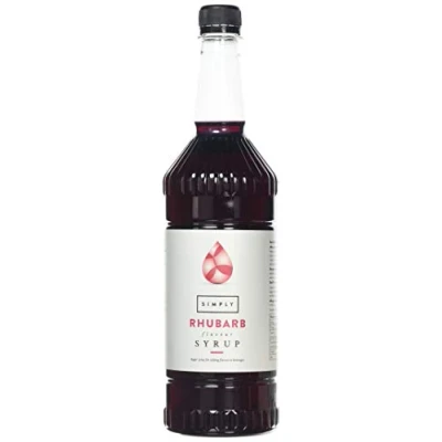 Image of Simply Rhubarb Syrup, Vegan &amp; Nut Free Flavoured Syrup for Coffee, Cocktails Baking (1 Litre)