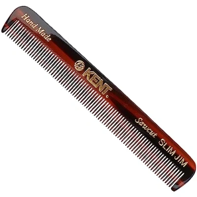 Image of Kent Brushes Handmade Pocket Comb Fine Hair Detangling, Smoothing and Styling Strong Durable Narrow Toothed &amp; Beards
