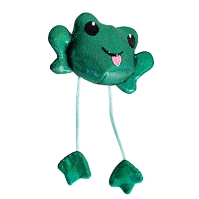 Image of Catstages Toss &#039;N Dangle Frog Catnip Cat Toy